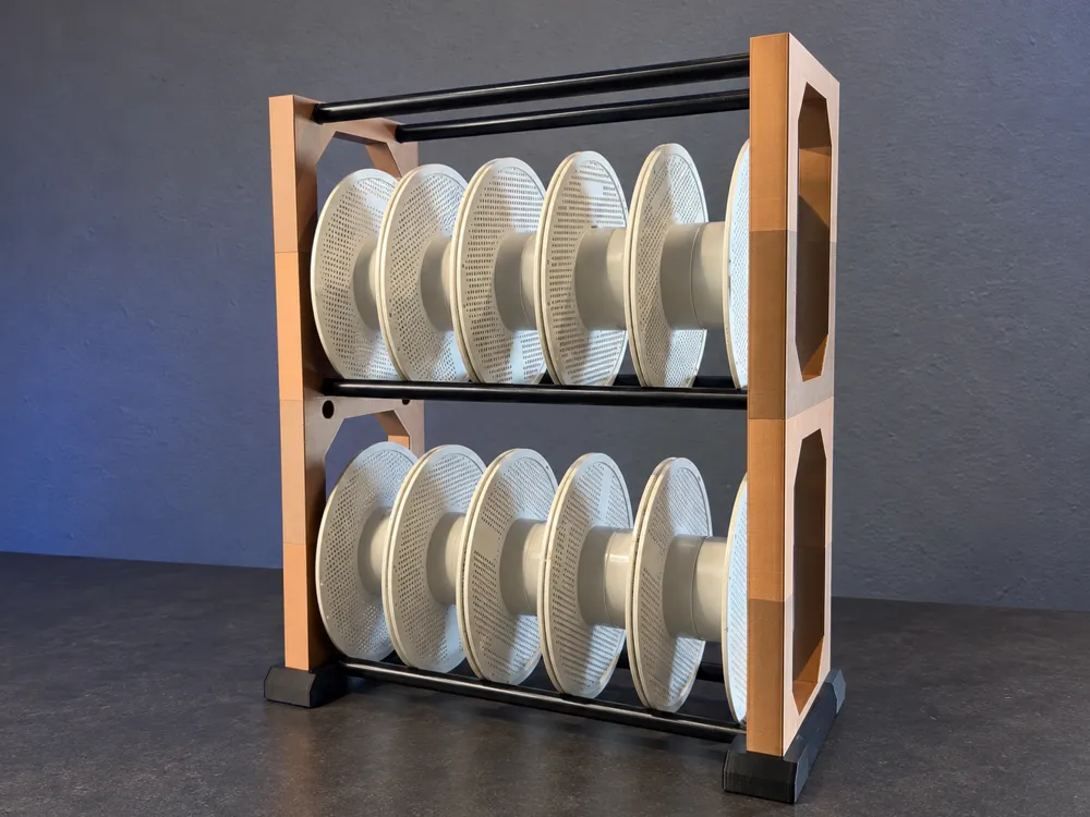 Storage Rack Png Template Desktop Filament Rack – Two-Tier Spool Organizer - Free 3D Print Model ...