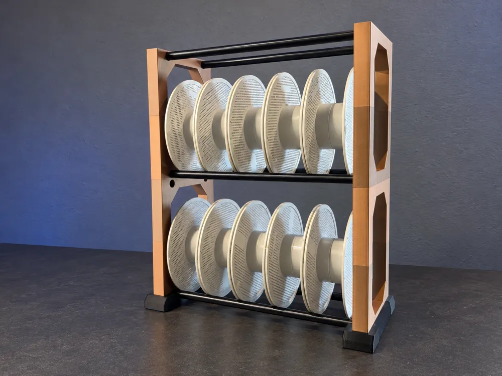 Desktop Filament Rack – Two-Tier Spool Organizer - Free 3D Print Model ...