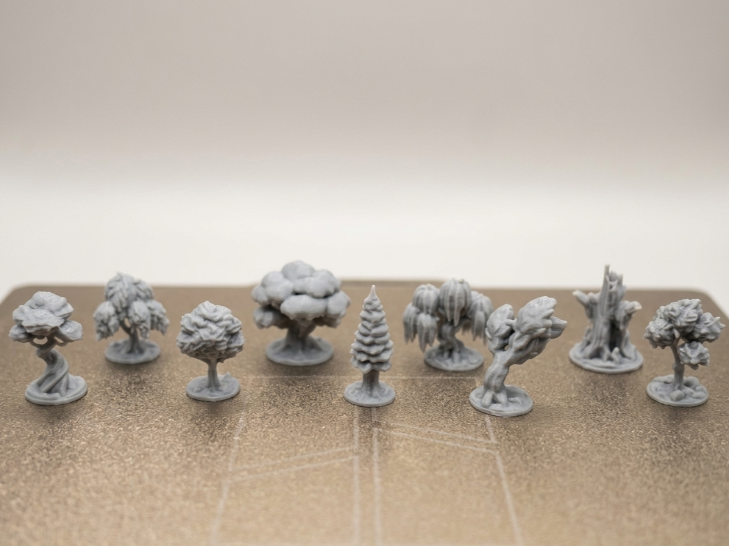 Miniature Tree Set - Tabletop Scenery & RPG Decor