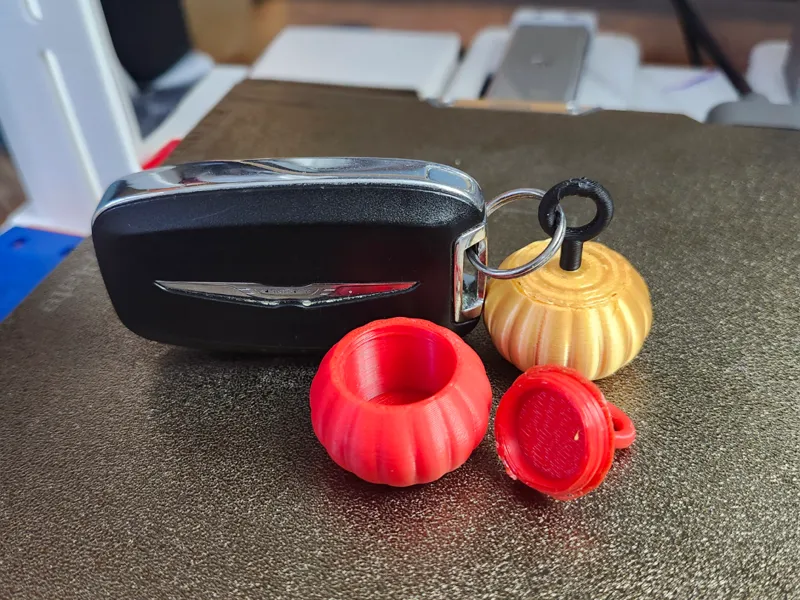 Pumpkin Keychain with Secret Compartment