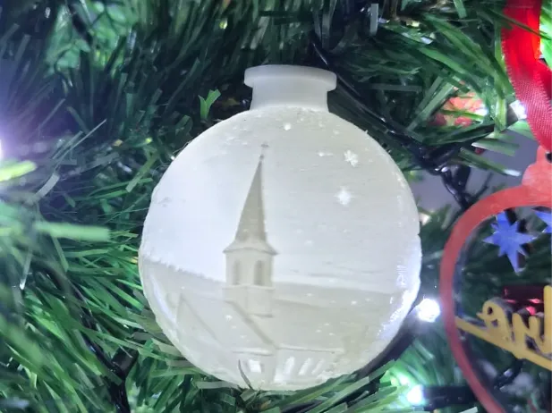Led Christmas theme tree Village ball ornament