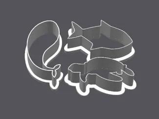 Whale, Fish, and Turtle Cookie Cutters (3in)