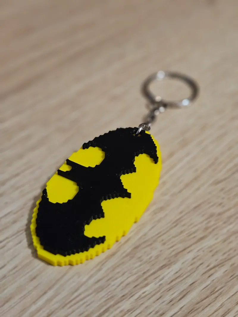 Batman Logo Pixelated Keyring