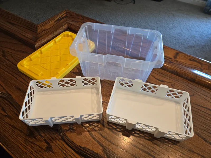 6.5 QT HDX Bin: 2 Stacking Trays / Inserts