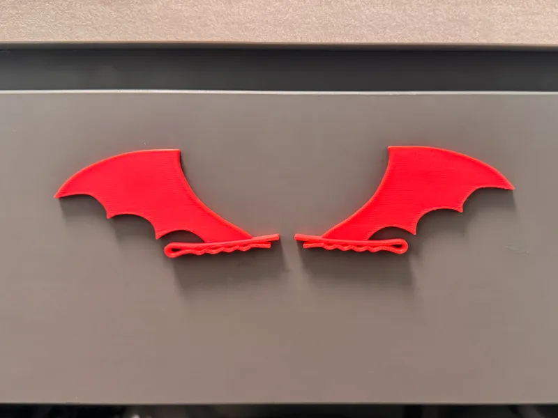 Fast Print Halloween Demon Wing/Horn Hairclip pin