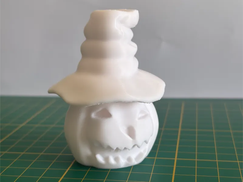 Crooked Pumpkin with Witch Hat