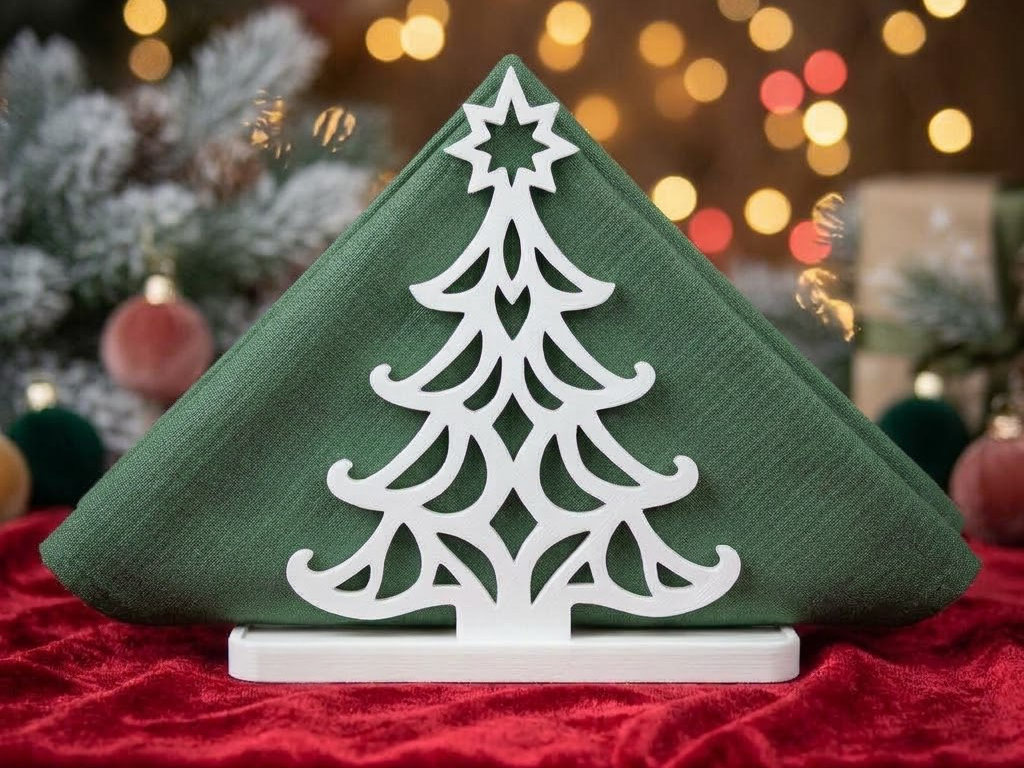 Christmas Tree Napkin Holder – Holiday Table Decor - 1