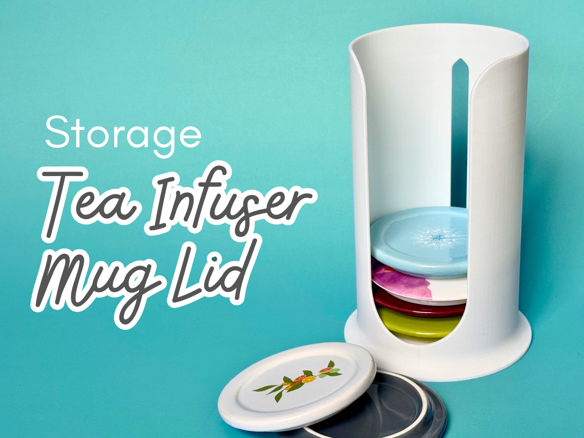 Tea infuser mug lid holder