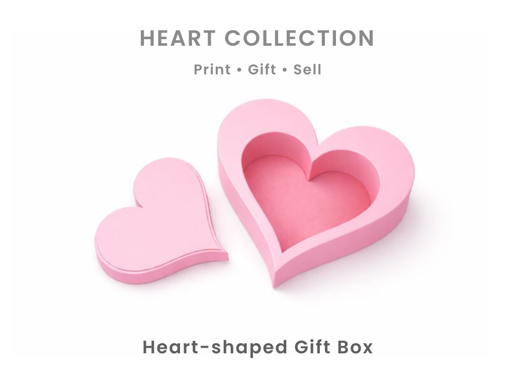 Heart Gift Box – Custom Lid Text / Symbol