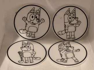 Bluey family coasters