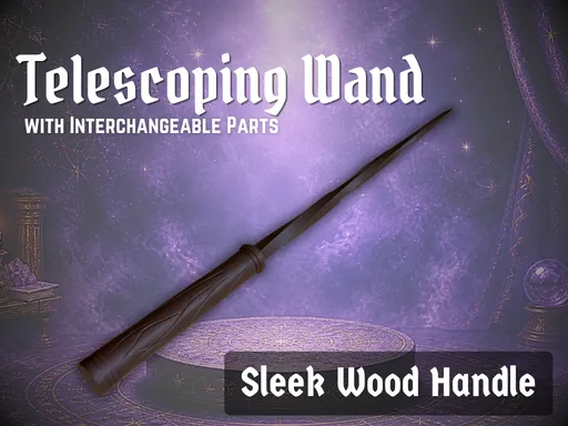 Sleek Wooden Magic Wand - Telescoping & Removable