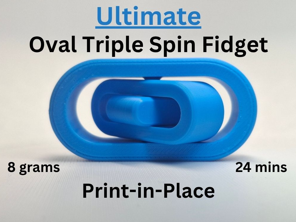 Ultimate Oval Triple Spin Fidget (Print-in-Place)