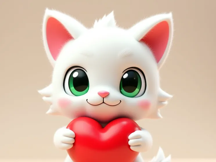 Cute cat with heart  NO AMS required