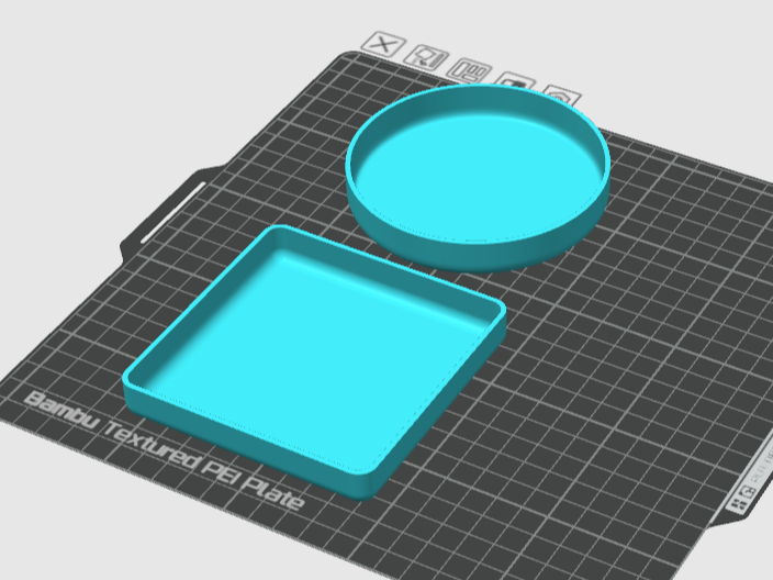 Miniatura 2 do modelo 3D 零件小盘圆盘方盘小托盘方零件螺丝钉盒维修螺丝零件收纳盘