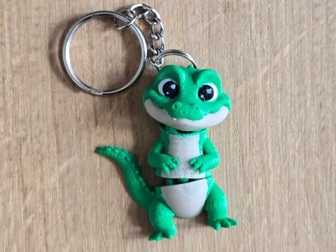 Llavero: Cute Baby Crocodile | Aligator flexi keychain — referencia de MakerWorld