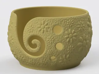 Yarn Bowl | Flowers Pattern