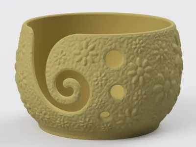 Yarn Bowl | Flowers Pattern