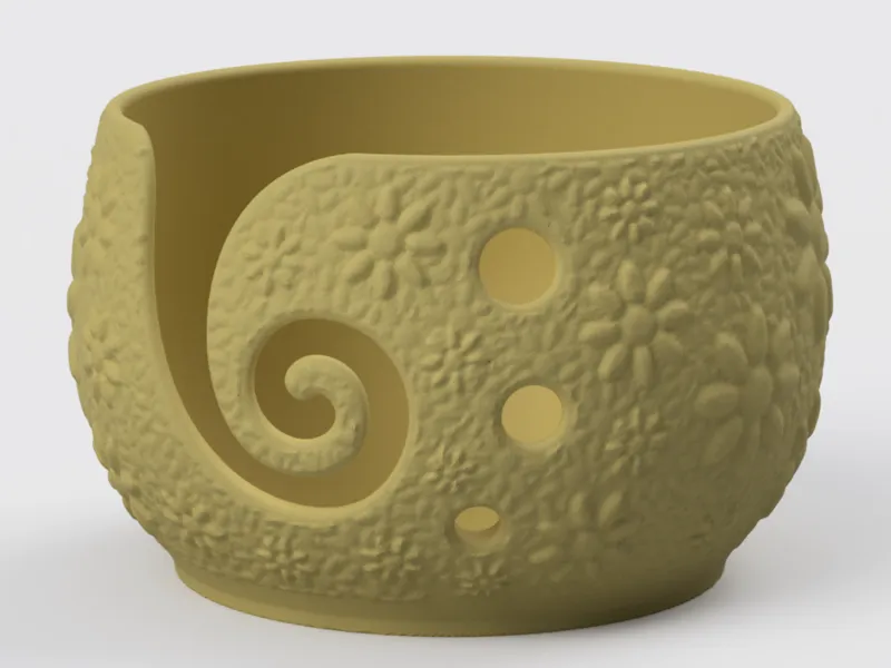 Yarn Bowl | Flowers Pattern