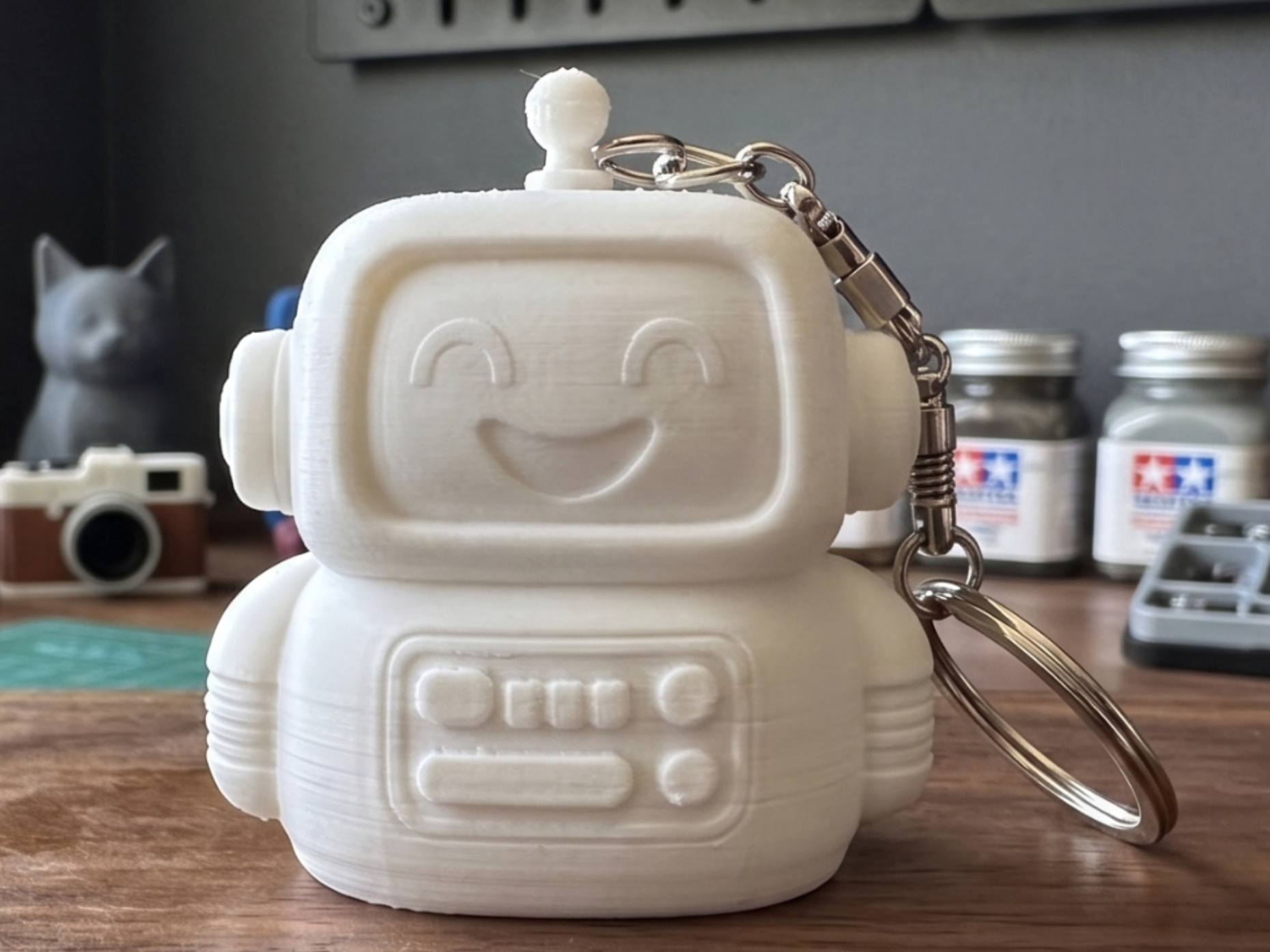 Chubby Kawaii Robot Keychain