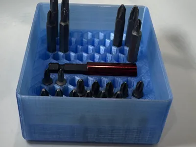 Gridfinity 2x2x6u holder for hex bits - stackable