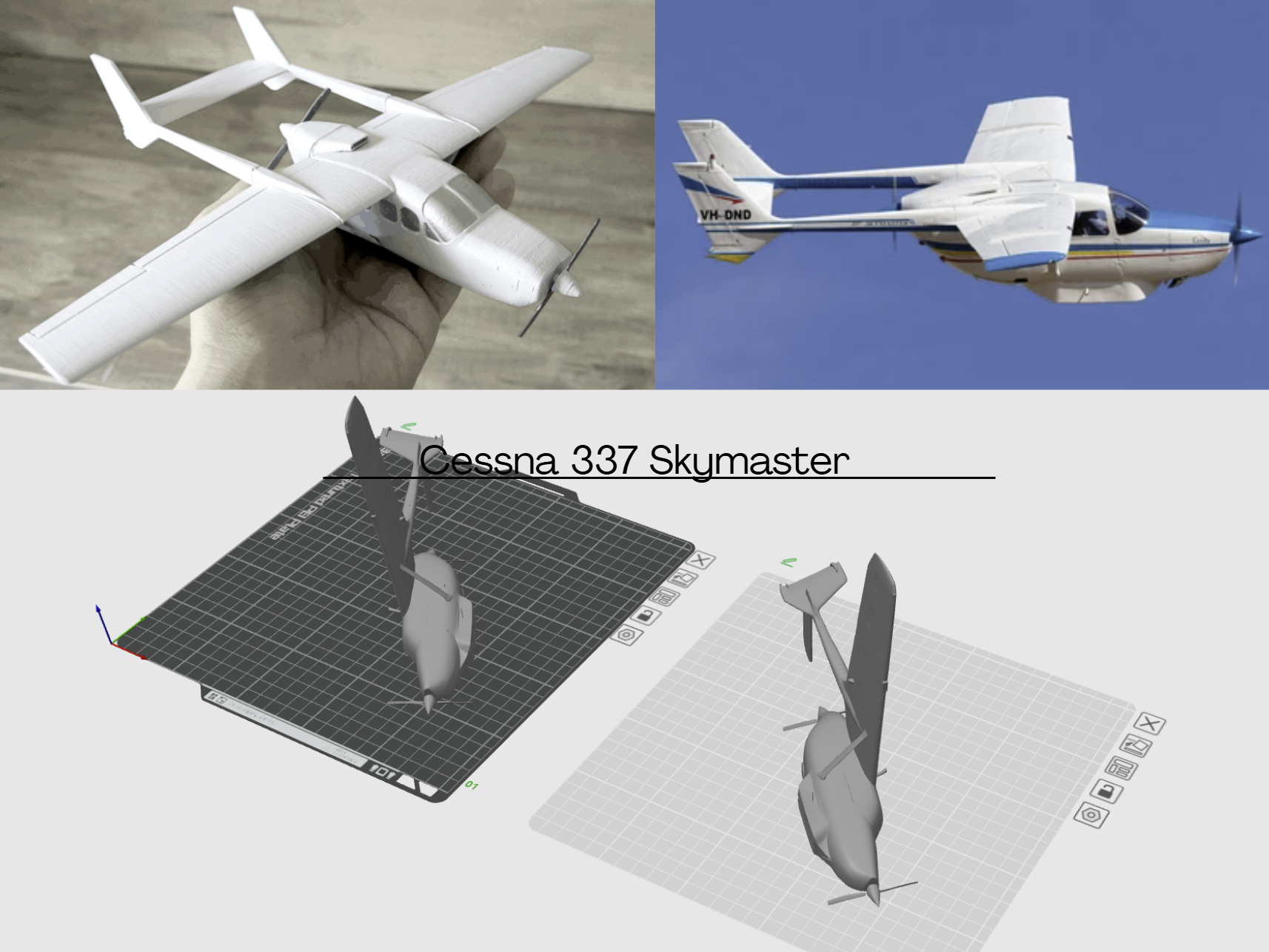 Cessna 337 Skymaster 1:38 scale (glue required)