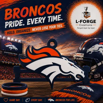 Accesorio para sujetar ligas de cabello: Denver Broncos Football Hair Tie Holder Keychain — vista de referencia 3