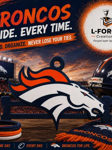 Accesorio para sujetar ligas de cabello: Denver Broncos Football Hair Tie Holder Keychain — vista de referencia 2