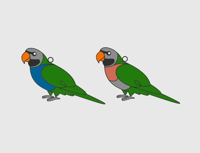 Alexandrine Parrot Keychains
