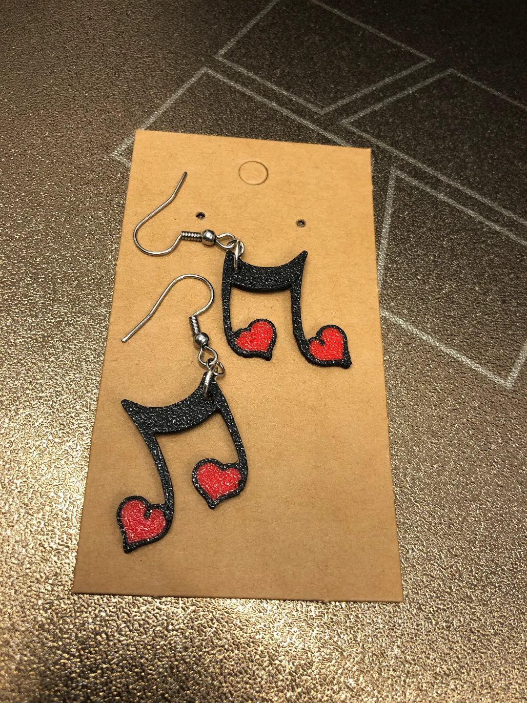 Notes of love earrings, AMS, 0.4 mm nozzle view 2