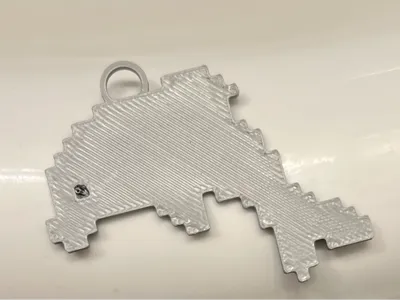 pixel dolphin keychain