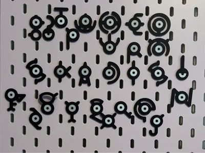 Unown Letters for Ikea Skadis