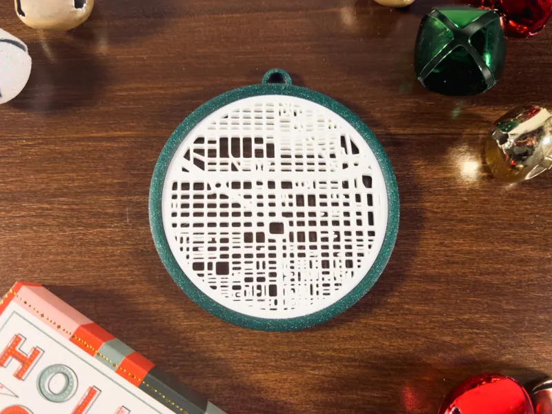 Philadelphia Street Map Ornament