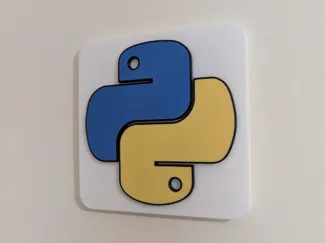 Python Logo Wall Plaque (3–4 Colour, Easy Print)