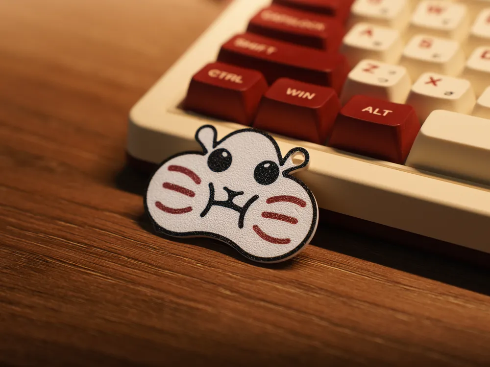 Cute Mini Hamster Face - Keychain - Free 3D Print Model - MakerWorld