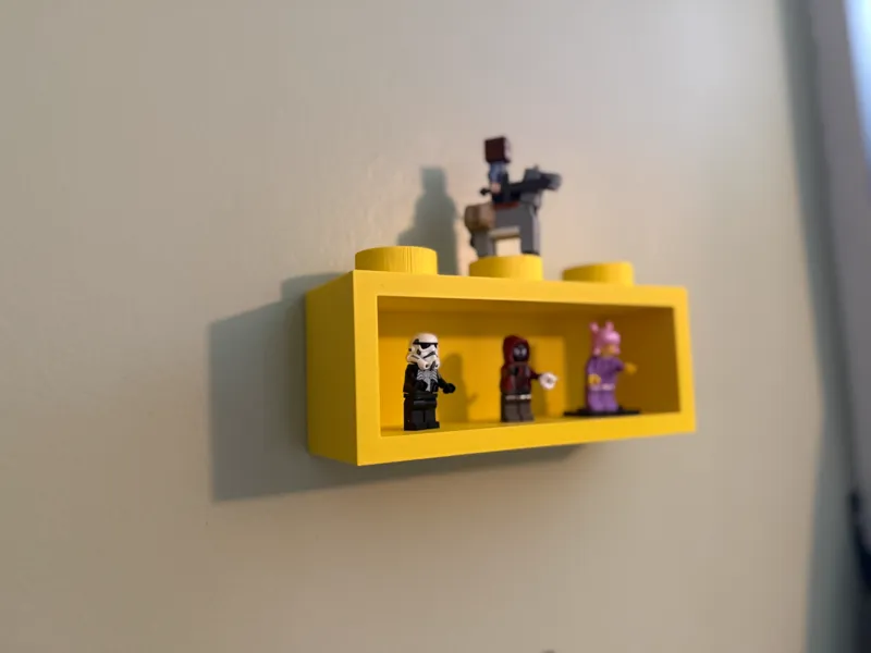 Brick LEGOS mini figure display shelf. 