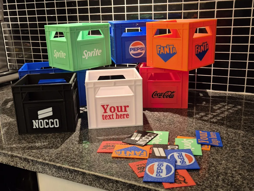 Slim Can Crate 4 cans – Swap Signs – Customizable - Free 3D Print Model ...
