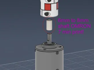 omron encoder 6mm to 8mm shaft adapter fast print