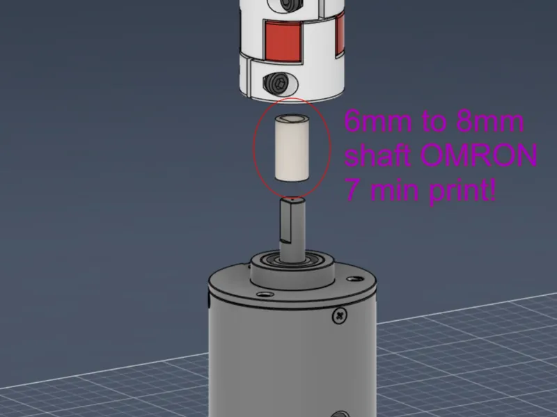 omron encoder 6mm to 8mm shaft adapter fast print
