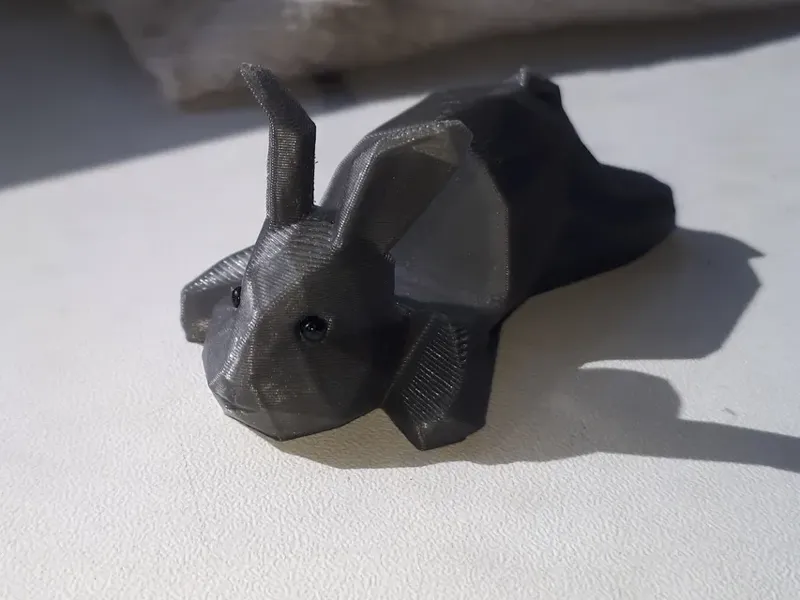 Low poly bunny phone stand