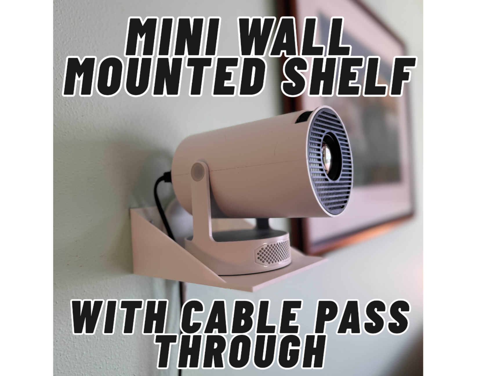 Wall-Mounted Shelf for Projector with Cable Pass