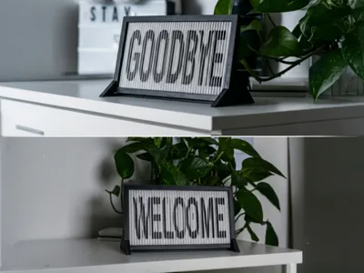 Parametric Lenticular Sign (Welcome / Goodbye)