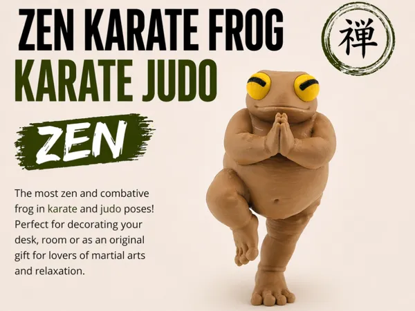 Фигурка Zen Karate Frog в поза Judo