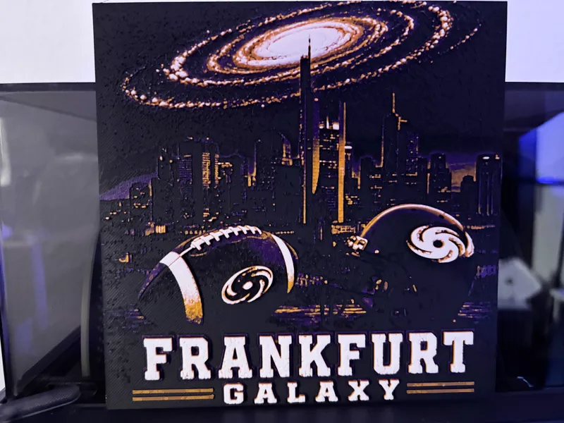 Frankfurt Galaxy Football Skyline Hueforge