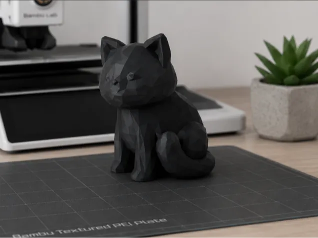 Low poly Key chain cat