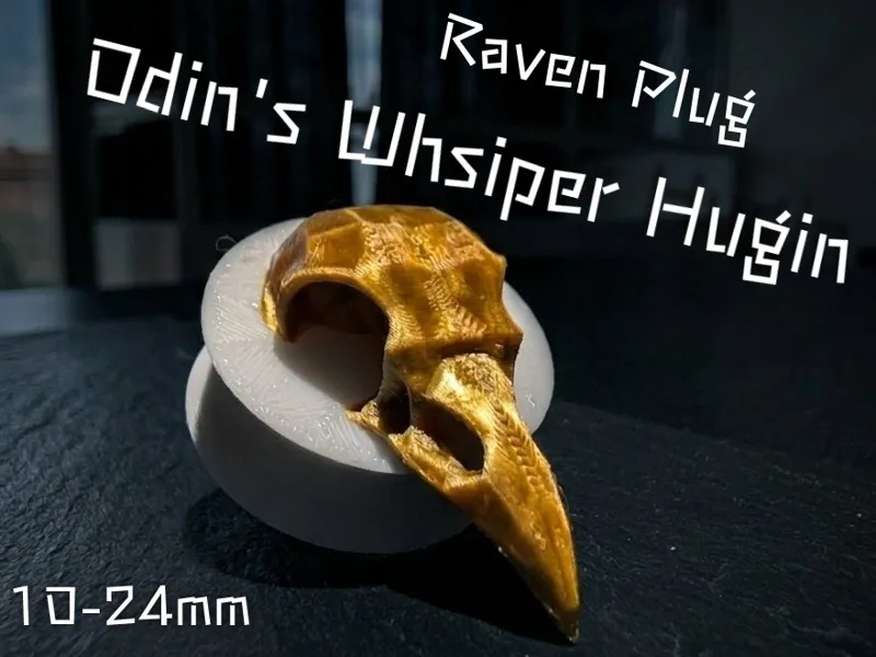Odin's Whisper - Hugin | Raven Skull Plug 10-24mm