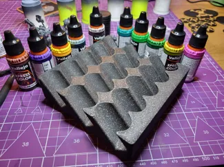 Vallejo angled paint bottle stand for Gridfinity