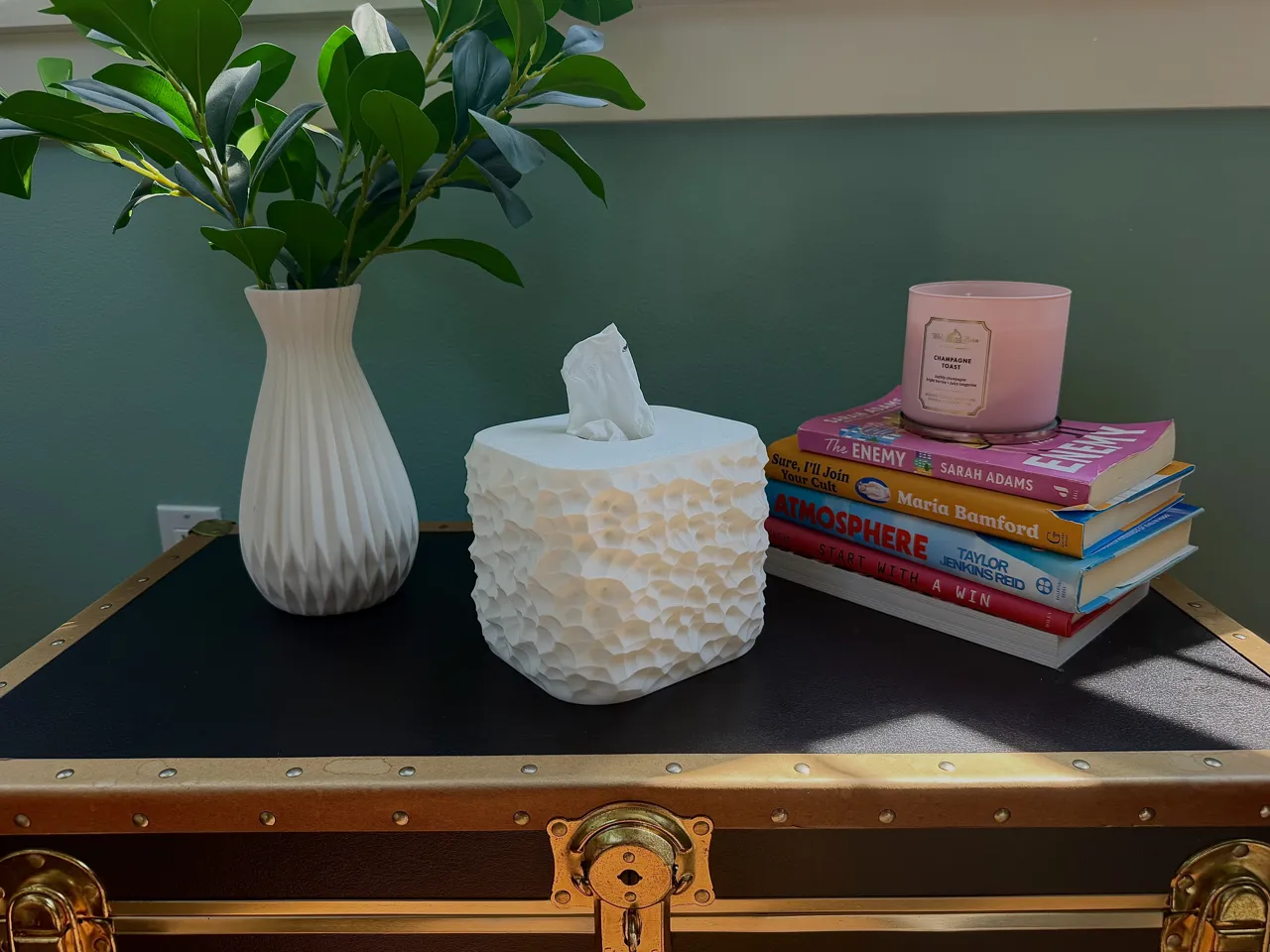 Coral Tissue box cover view 3
