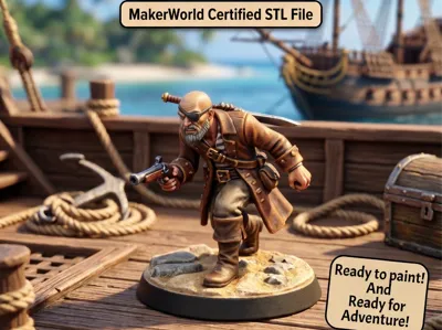 Human Pirate - TTRPG Mini