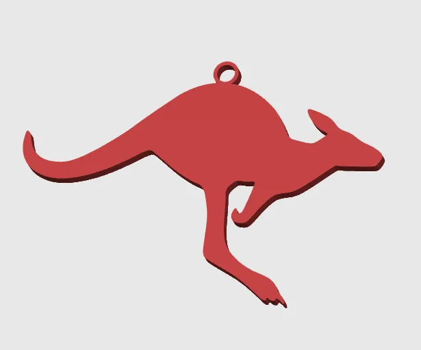 kangaroo pendant/keychain/earring view 2