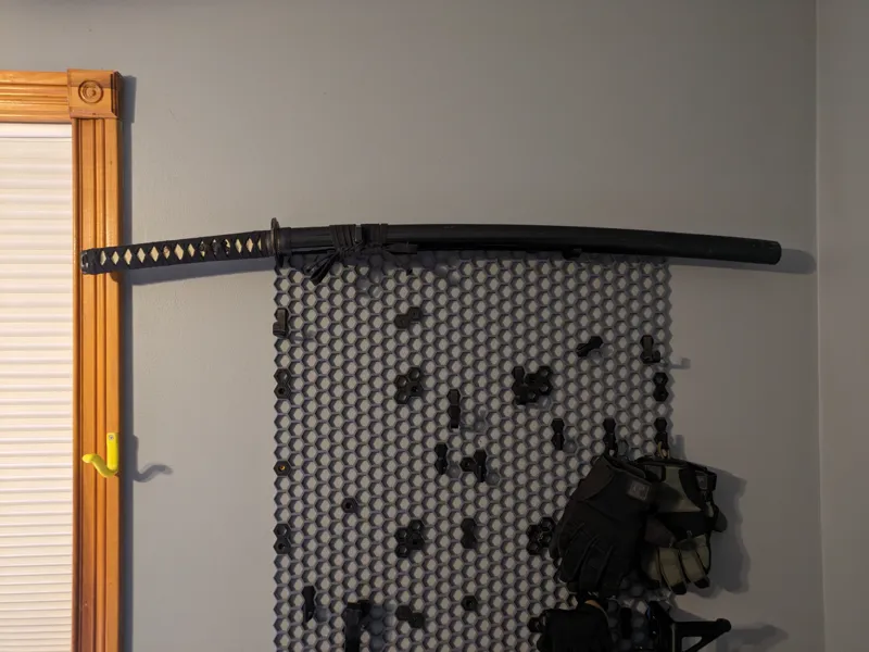 Samurai Sword mount for honeycomb wall